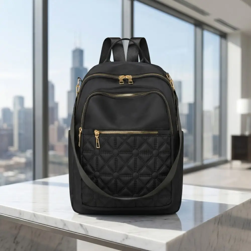 Oxford Cloth Simple Luxury Backpack Small Pack Multi-functional Solid Color Shoulder Bag Korean Style Solid Color Retro Backpack