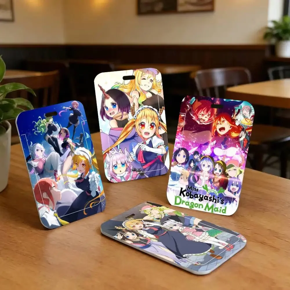 Miss Kobayashi's Dragon Maid Anime ID Card Holder Neck Strap Pendant Door Badge Holder Lanyards Keychain Work Credential
