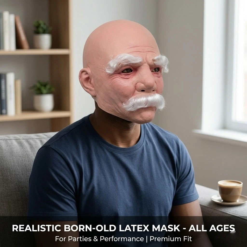 

Реалистичная латексная маска Деда Мороза для косплея, маска лысого пожилого мужчины, забавная маска для Хэллоуина и вечеринок