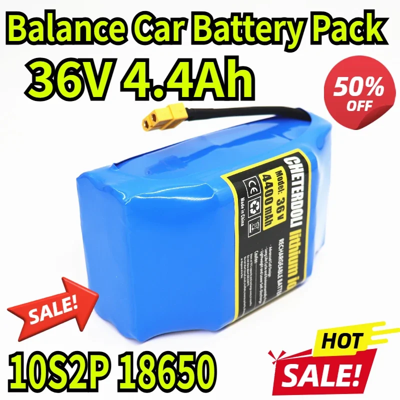18650 Balance Car Battery Pack 36V 4.4Ah 10S2P Rechargeable Lithium Ion Battery Two Wheel Drifting Twisting Car