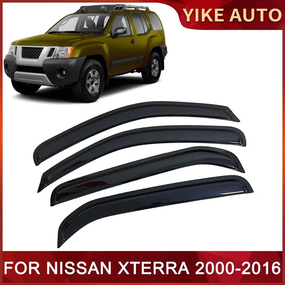 Window Visor for NISSAN XTERRA 2000-2016 Weathershied Door Visor Wind Sun Rain Guards Side Window Wind Deflectors Auto