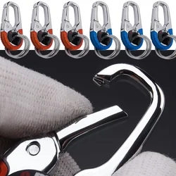 Men Fashion Keychain Hook Stainless Steel Buckle Outdoor Carabiner Climbing Tool Double Ring Fishing Key Ring Car Accessories