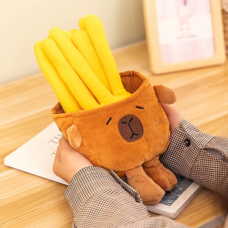 Cute Capybara Plush Toys Kawaii French Fries Kapibala Stuffed Doll Soft Plushies Pendant Room decor Toy Kids Birthday Xmas Gifts