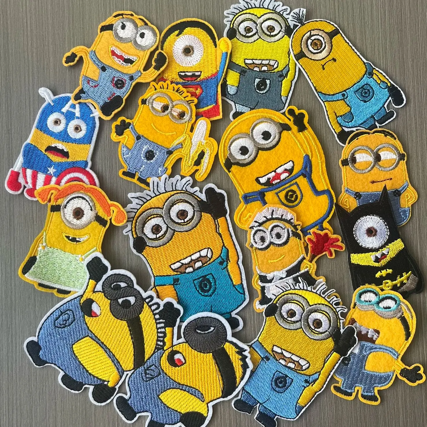 

wholesale Cartoon Cute Little Yellow Man Iron-On Embroidery Patches Sew-On Child Clothing Backpack DIY Coat Decor Sticker