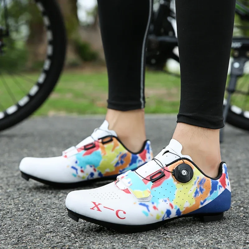 

High Quality Printed Speed Cycling Sneaker Couple Professional Mens Mtb Cycling Shoes Size 36-47 Road Bicycle Shoes Man Trainers