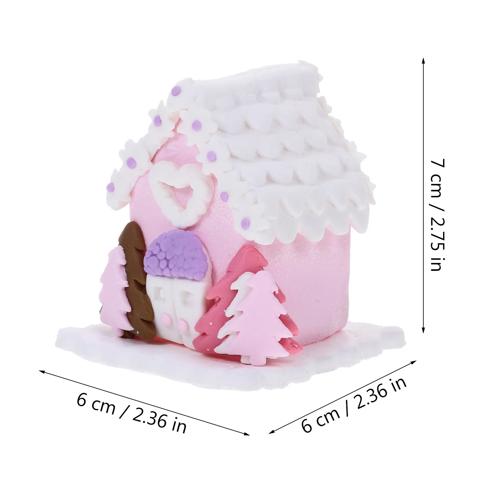 Xmas Miniature Christmas House Polymer Clay Table Decoration Cute Festival Ornament Party Decor Christmas House