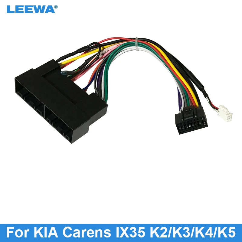 

LEEWA Car Radio Audio 16PIN Wiring Harness Adaptor For KIA Carens IX35 K2/K3/K4/K5 Power Calbe Wire Plug Harness