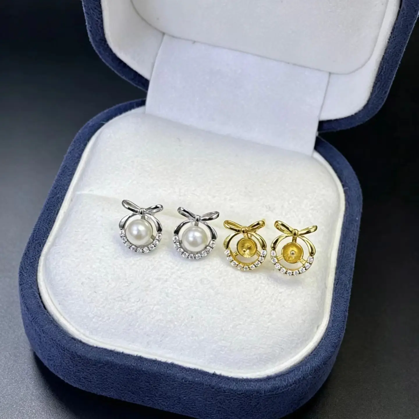 Wholesale S925 Sterling Silver Earrings Mount Findings Settings Base Mounting Parts Accessory for 4-5mm Pearls 5 pairs/lot