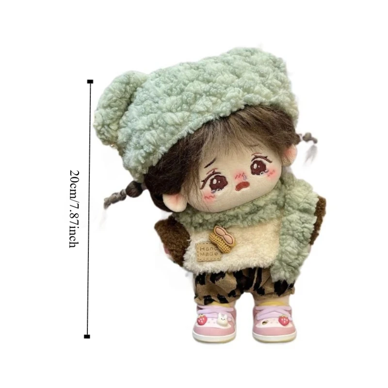 Kleding Aankleden 20 cm Katoenen poppenkleertjes Onesuit Hoofddeksel Pop Winter Outfit Jurk Ster Poppenkleertjes Popaccessoires