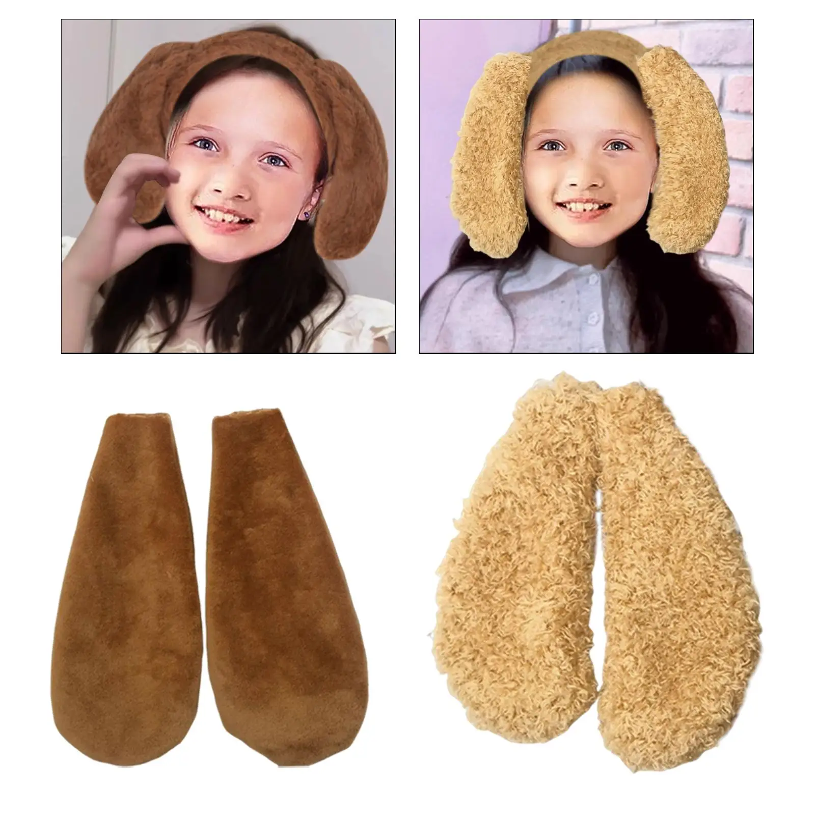 10 paia di orecchie di coniglio doppio lato vestito operato costume da cartone animato copricapo orecchie pelose di animali per accessori toppe fai da te festa