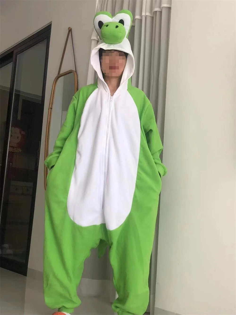 Anime Adult Yoshi Cosplay Halloween Costumes Green Alien Onesies Jumpsuit Xmas Carnival Funny Pajamas Kigurumi