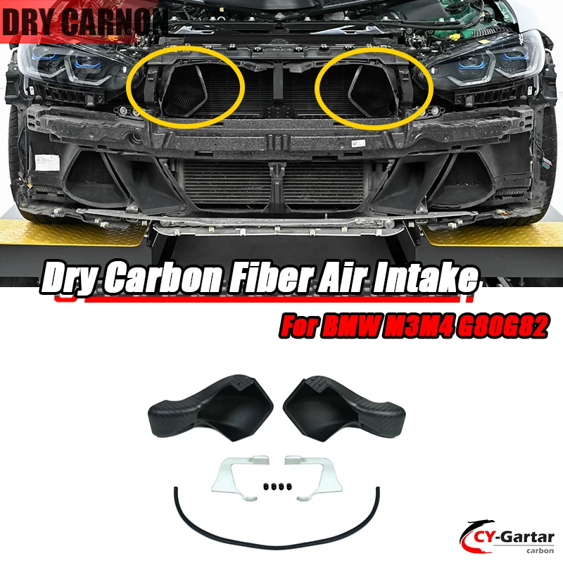 Dry Carbon Fiber Scoops Matte Air Intake Plenum Interior Decoration System Carbon Fiber Engine Hood for BMW M3 M4 G80 G82