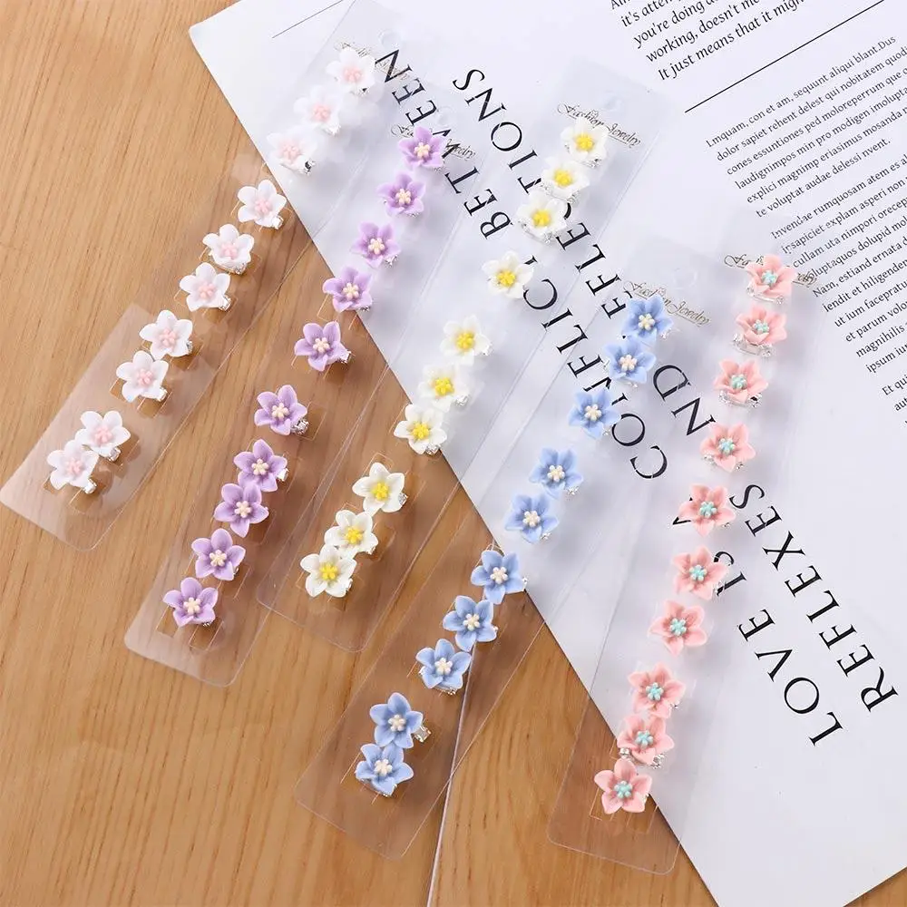 Sweet 10pcs/set  Hair Accessories Girl Korean style Soft Ceramics Small Hairpins Flower Hair Clips Hair Claws