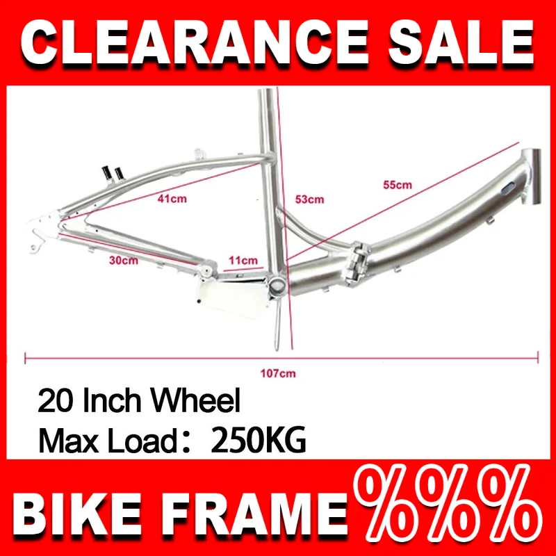 

Foldable E-Bike Frame Max Load 250KG Bicycle Framework Dropout 135mm Mountain Bike Aluminum Alloy cuadros para bicicleta