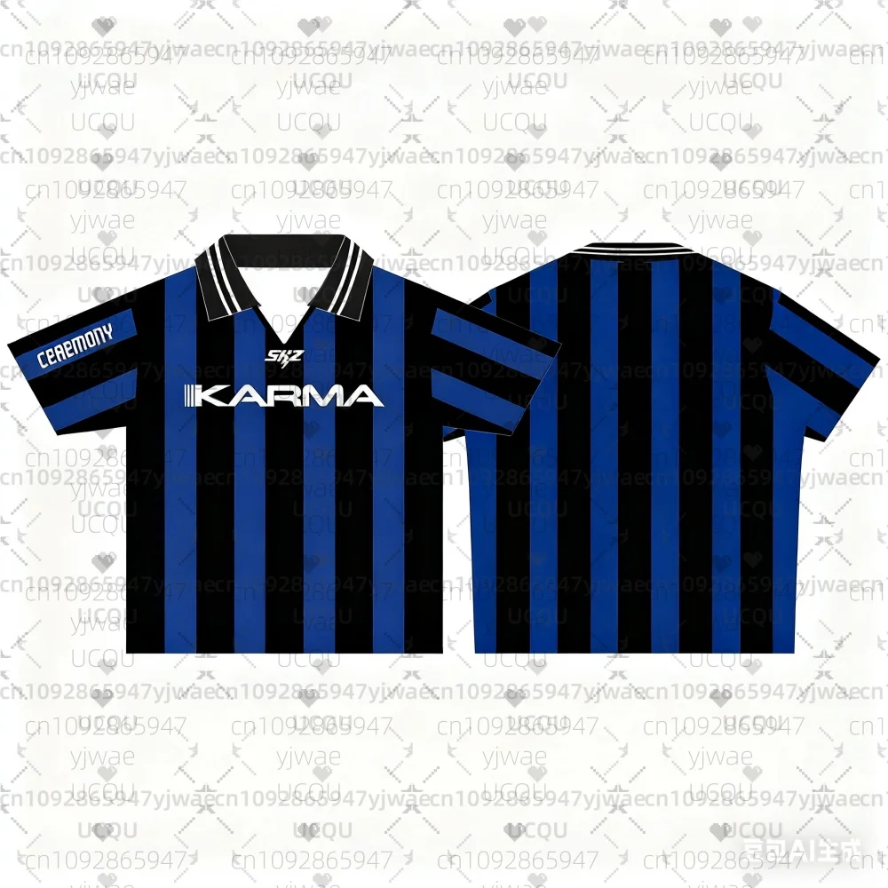 2025 الرجال KPOP كارما ألبوم المشجعين دعم القمصان المتضخم تي شيرت الكورية موضة الشارع الشهير الهيب هوب قمصان فضفاضة غير رسمية تيز