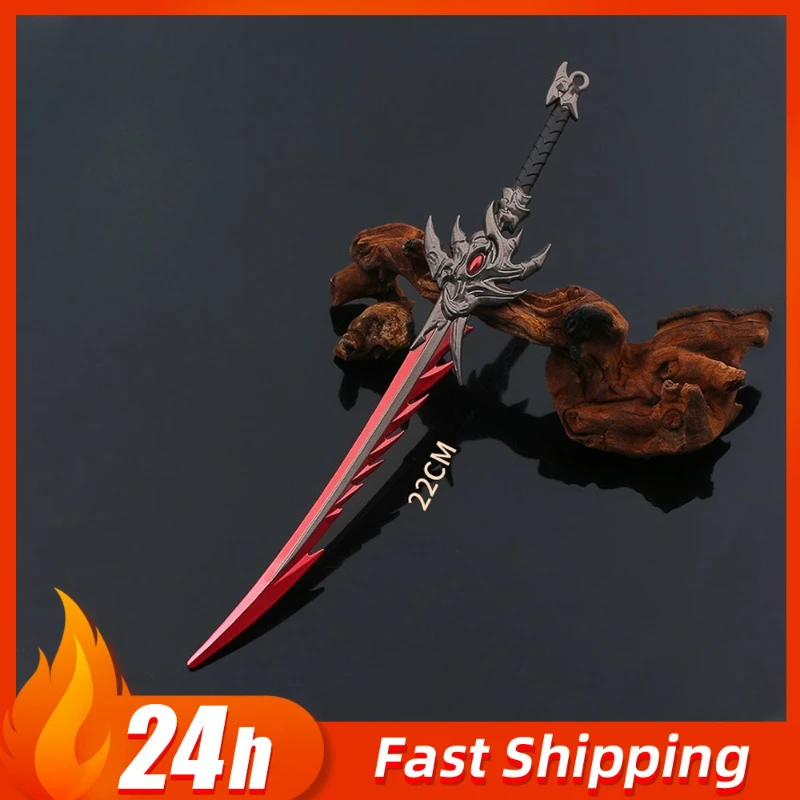 22 cm/8.66in Anime Games Randapparatuur Naamloze zwaard wapens Model katana zwaarden mes Metal Craft Desktop Ornament Jongens Gift speelgoed