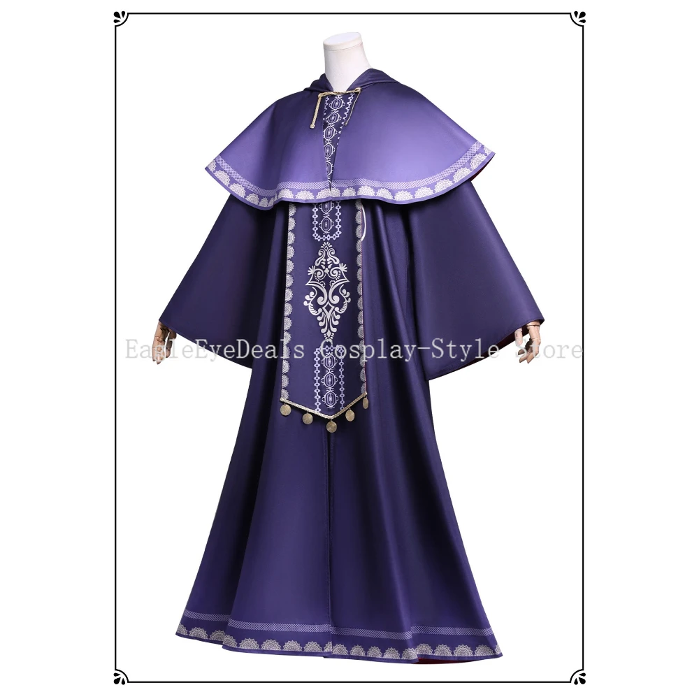 الساحرة الصامتة مونيكا ايفريت تأثيري حلي أسرار الساحرة الصامتة ايفريت رداء هالوين أنيمي الأرجواني ماجيك رداء مجموعة كاملة