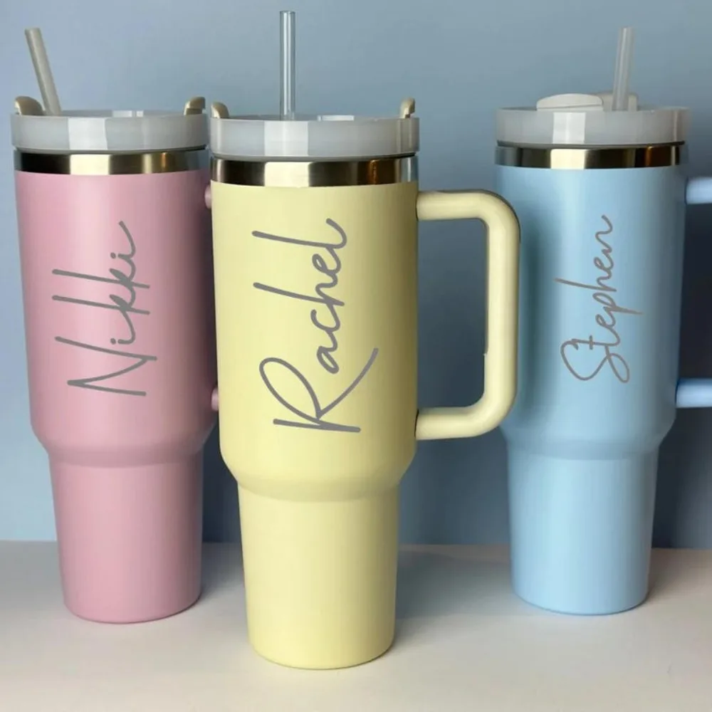 Custom Name 40oz Water Bottle Personalized Tumbler for Birthday Gifts 304 Stainless Steel Insulated Cup Summer Ice Sports Bottle