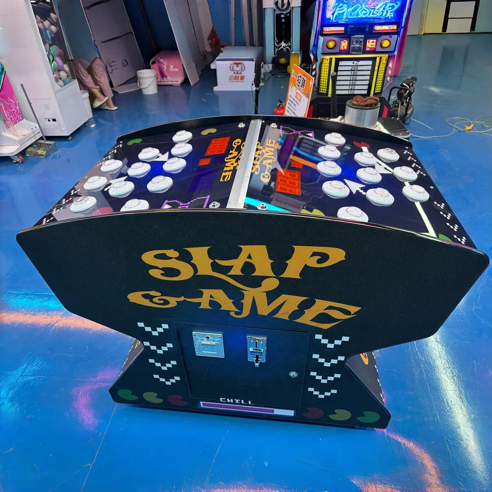 

1pcsWholesale Coin Operated Naughty Beans Indoor Amusement Equipment Wooden Box Hitting Hammer for 2Players Colorful Lights Game