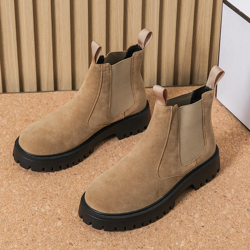 

Spring Platform Ankle Boots for Man High Quality Men Boots 2026 Luxury Designer Shoes for Men Heel Warm Casual Elegant Men Boot