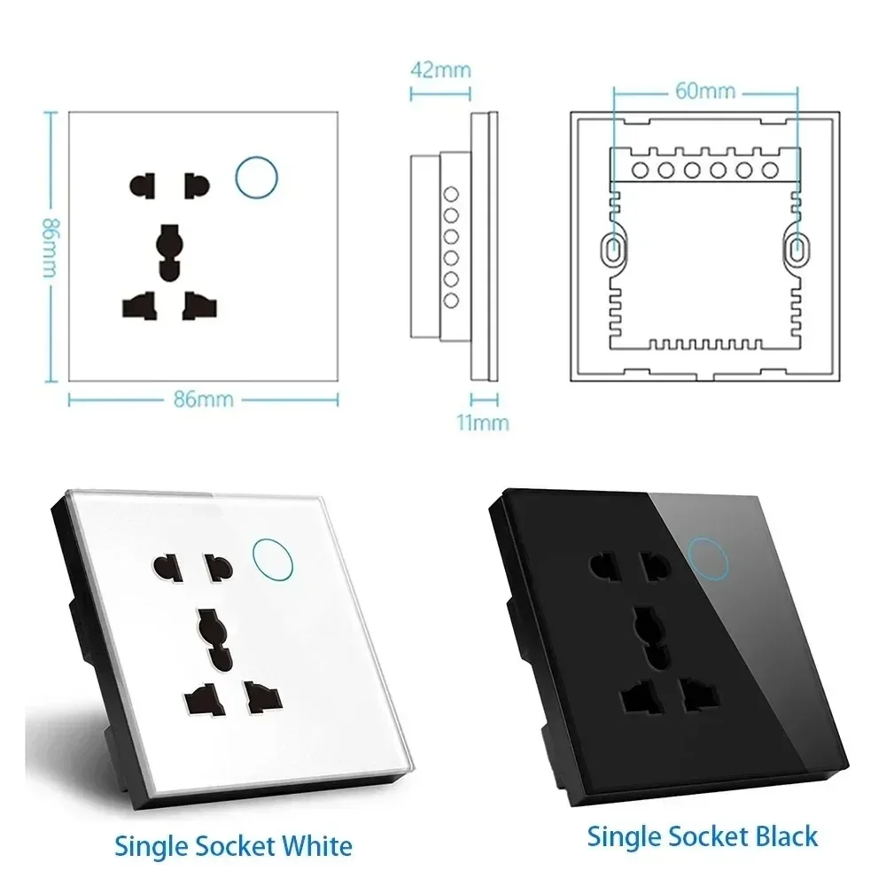 Shawader Tuya Wifi Smart USB Type-C PD 20W gniazdo ścienne uniwersalna wtyczka elektryczna wyłącznik zasilania bezprzewodowy, Alexa Google Home