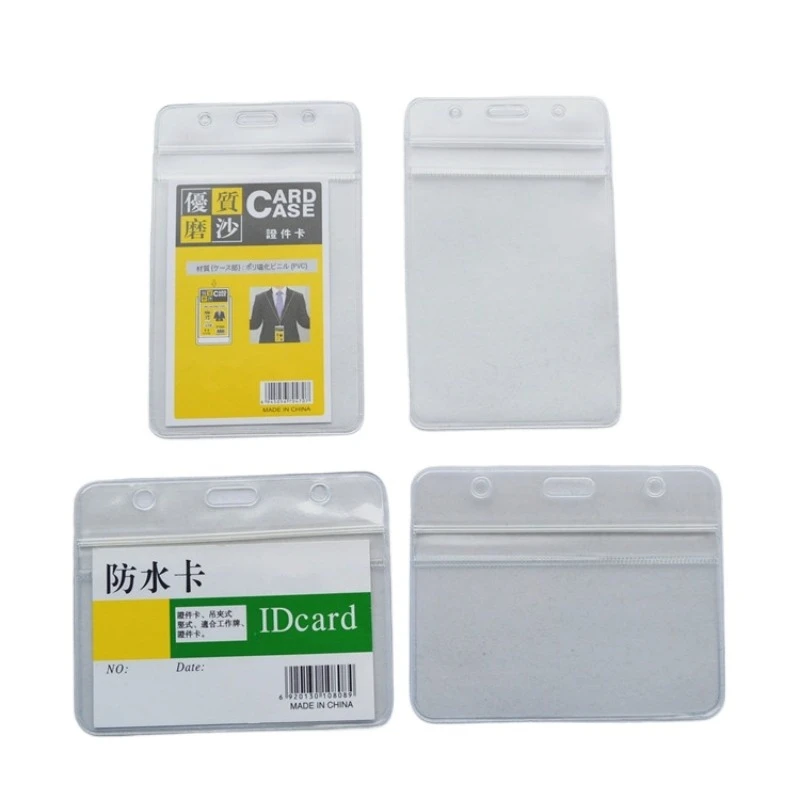 10Pcs/Set Clear ID Pass Card Holder Business Bus Bank Card Protector Sleeve Badge Holder Working Permit Case Cover