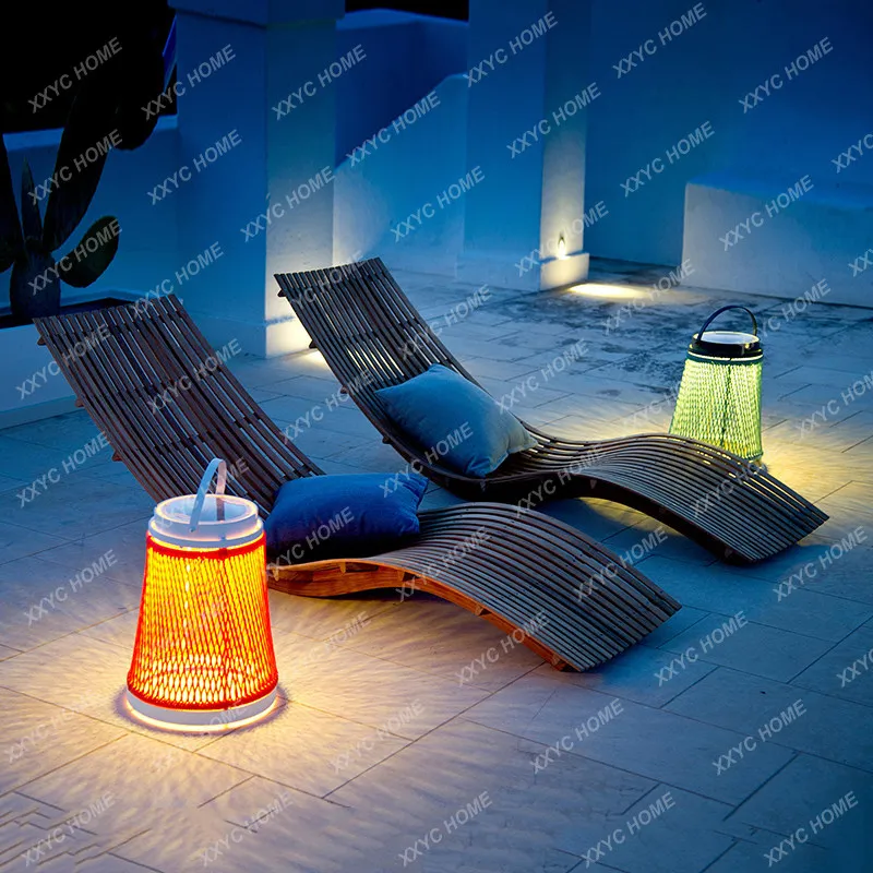 

Outdoor Teak High-End Simple Outdoor Lounger Balcony Swimming Pool Villa Solid Wood Furniture Leisure Beach Chair Courtyard