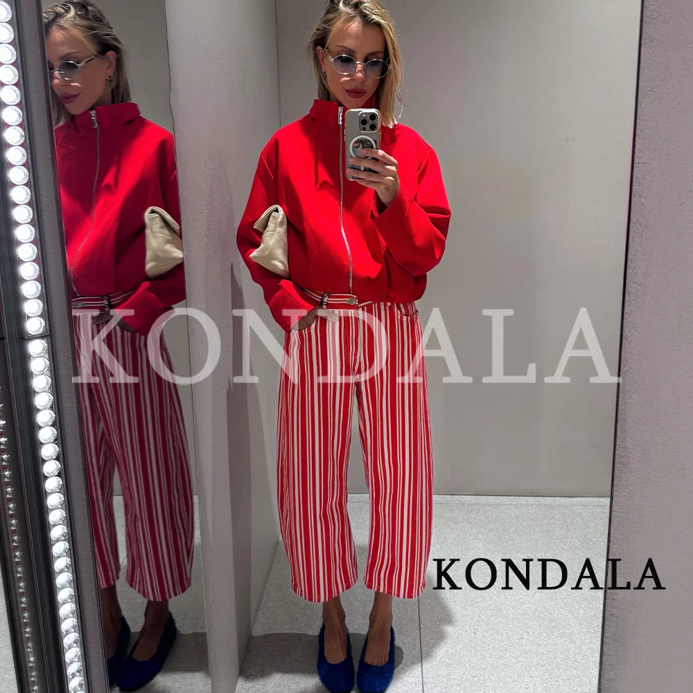 KONDALA Women Stand-Collar Zip-up Jacket Minimalist Chic Early Fall Versatile Jacket 2026 Elegant Commute Trendy Casual Jacket