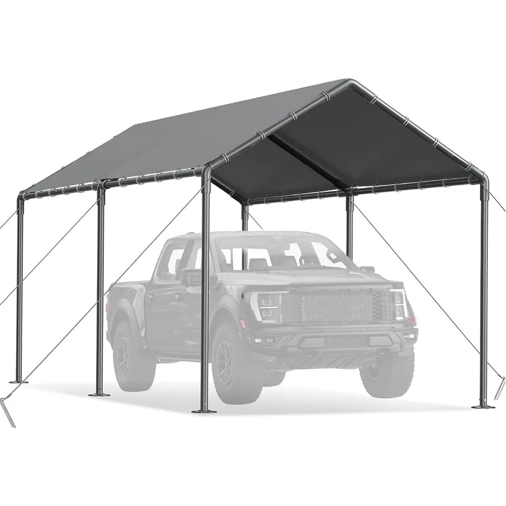 

Carports Canopy 10x20 Heavy Duty, Metal Carport Waterproof Carports Garage Tent with 6 Steel Stakes Outdoor for Car Truck Boat