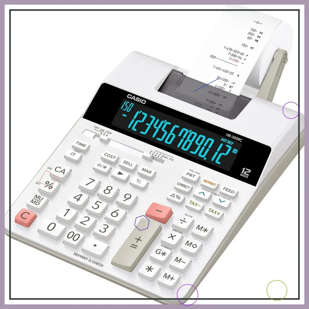 

Printing Calculator with Backlit LCD, Cost/Sell/Margin Keys, Tax & Time Functions, Ideal for Personal and Office Use