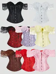 European and American new imperial corset girdle tube top dress top bridal corset short-sleeved shaping palace Lolita