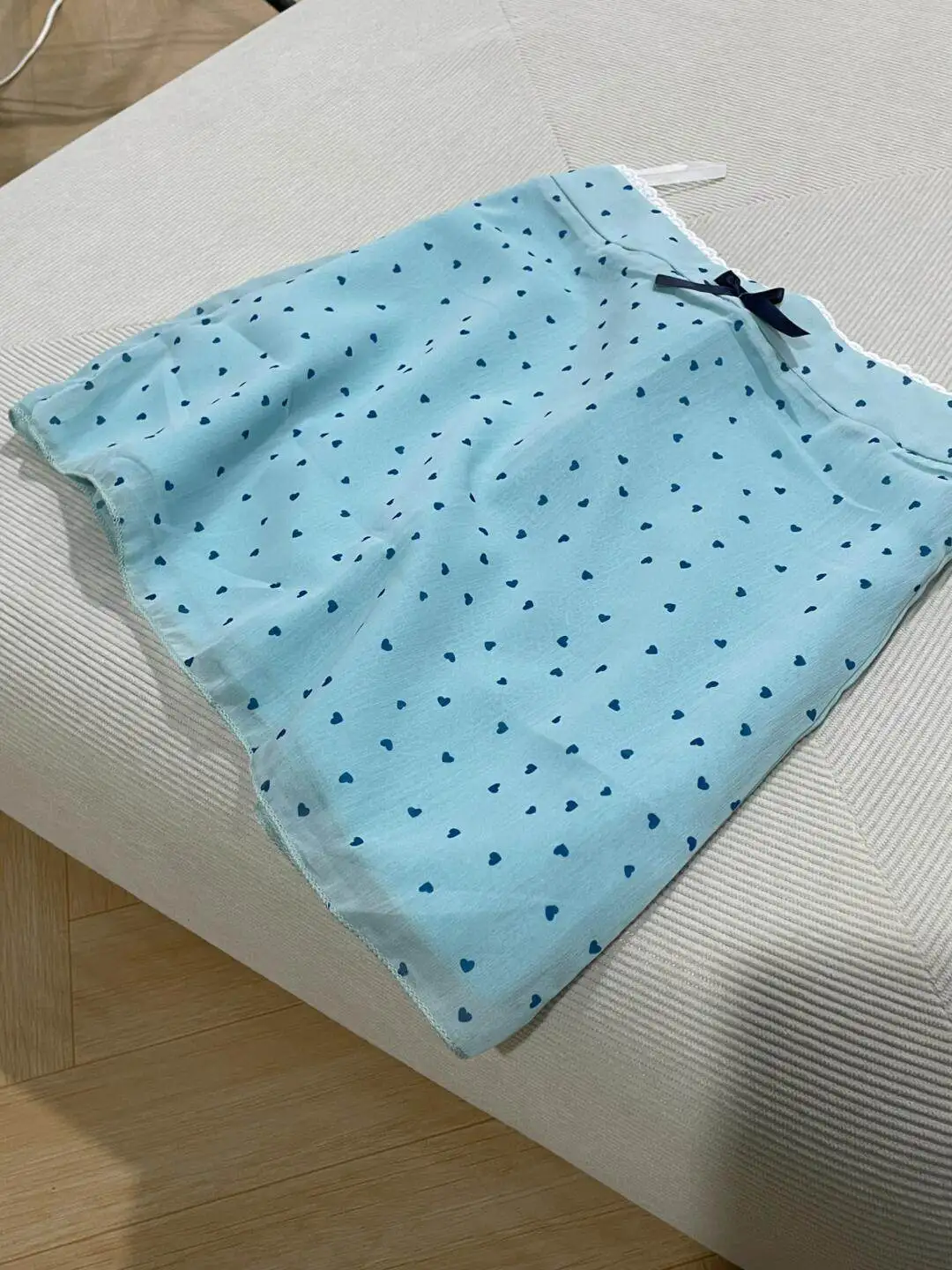 Women Blue A-line Skirt Vintage Mini Print Skirt Harajuku Korean Style Y2k Bow Skirts for Women 2000s Clothes Spring Summer 2026