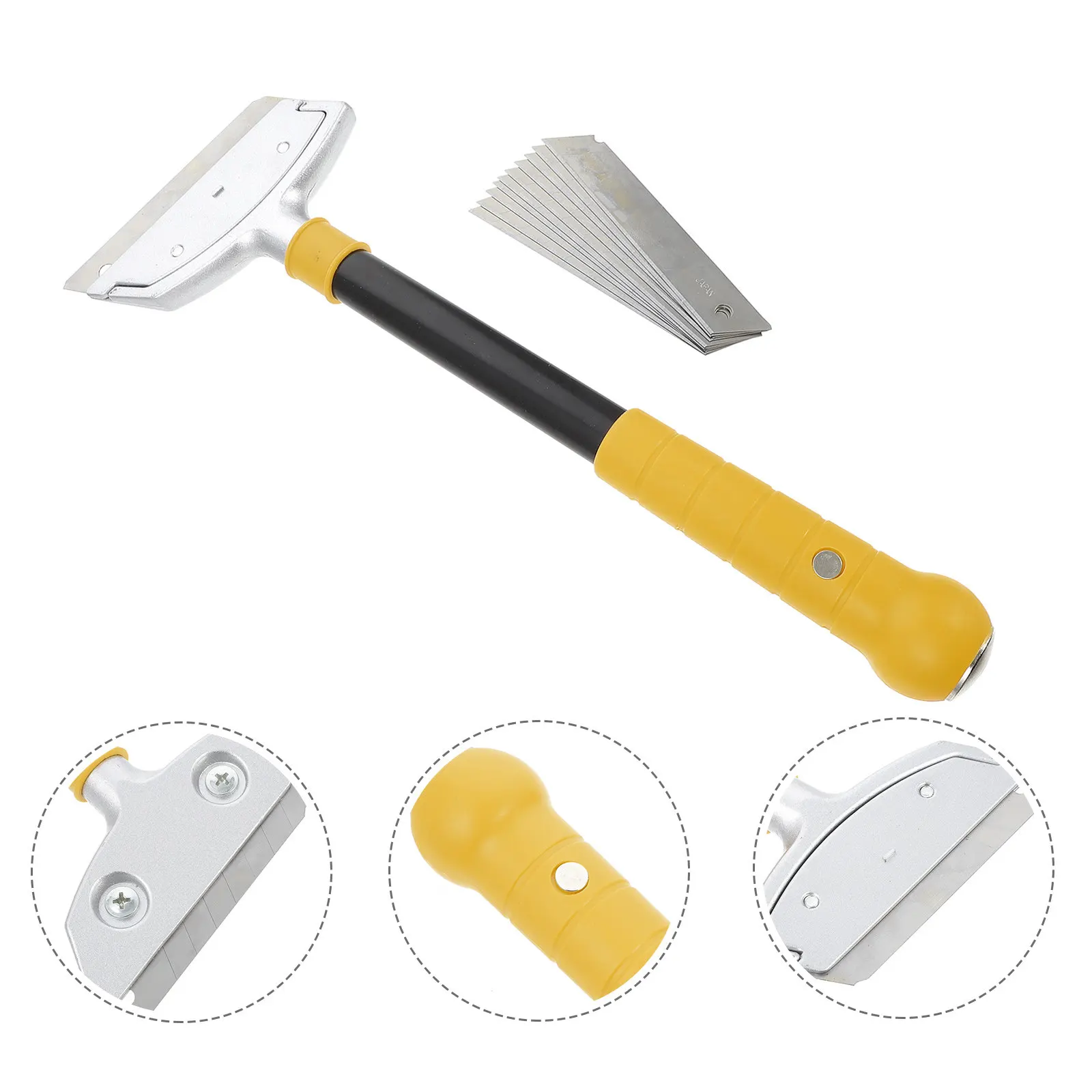 1Set Cleaning Scraper High Strength Aluminum Alloy Non Slip Handle Floor Glue Remover Glass Cement Cleaner Stubborn Stain