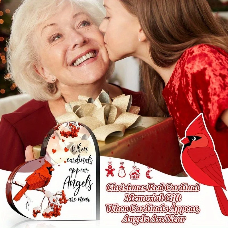 جديد وصول هدية الكاردينال التذكارية التعاطف ديكور محور الاكريليك الكاردينال تمثال لعيد الميلاد هدية تذكارية #4