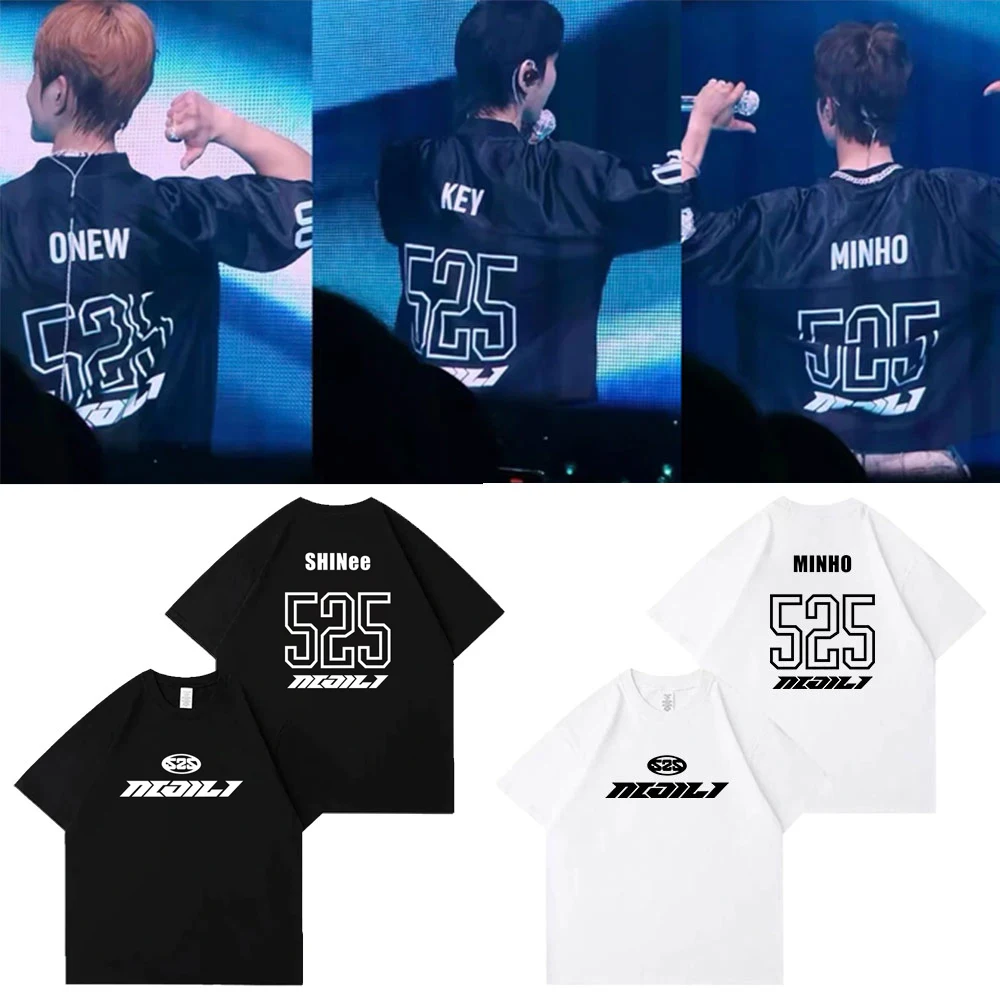 Kpop Shinee 525 Minho Key Onew 2025 World Tour Konser T-Shirt for Men Women Printed Graphic Cotton TShirt Loose Short Sleeve Top