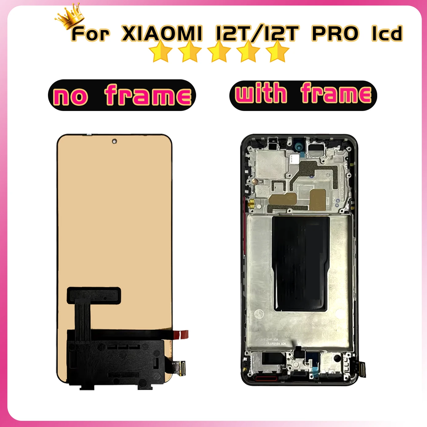 6.67\'\' AMOLED Replacement For Xiaomi Mi 12T LCD Display Touch Screen For Mi 12T Pro LCD 22081212UG Digitizer Assembly