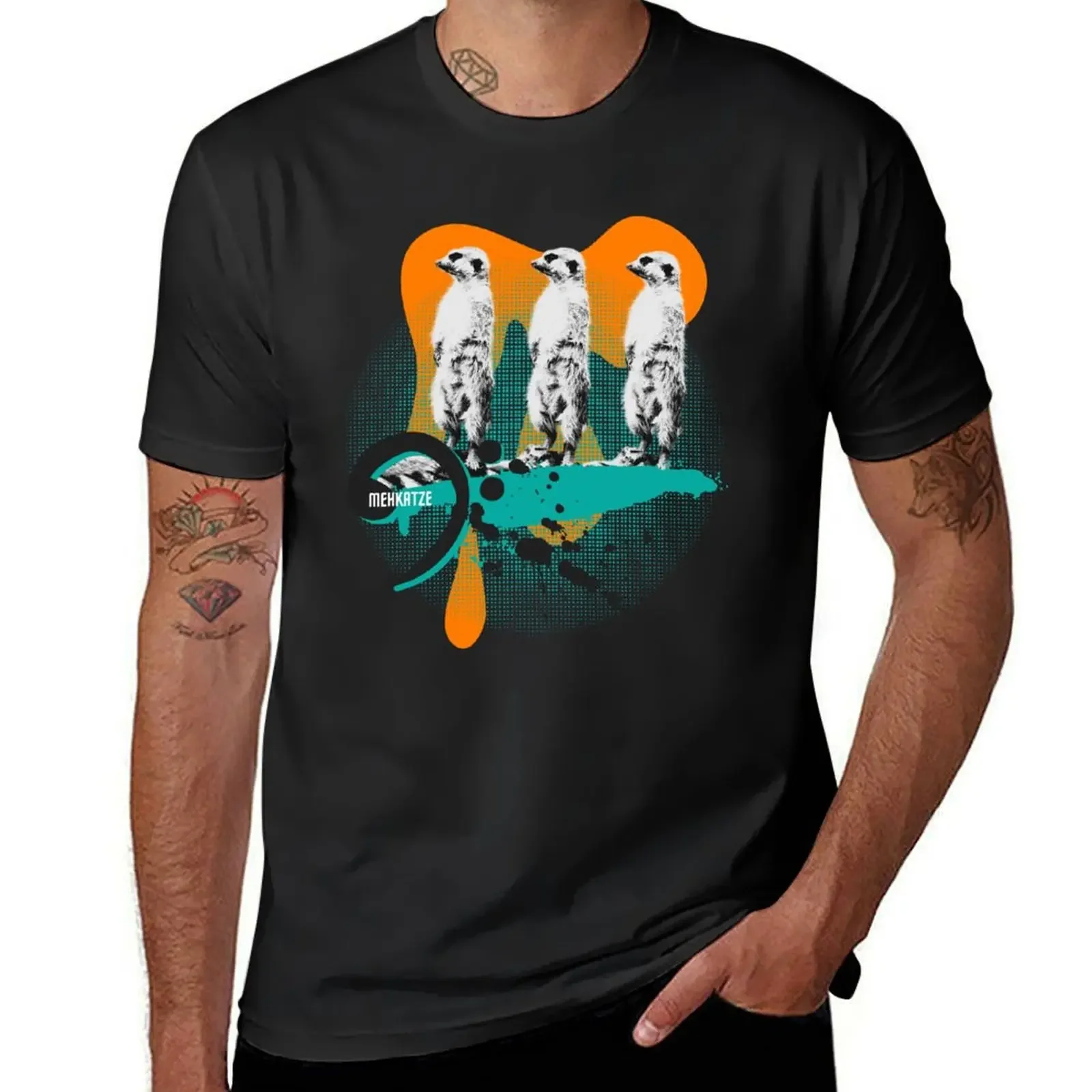 Musical multi-cats Meerkat Stains, Dots & Spray T-Shirt customs design your own quick drying mens shirts graphic tee