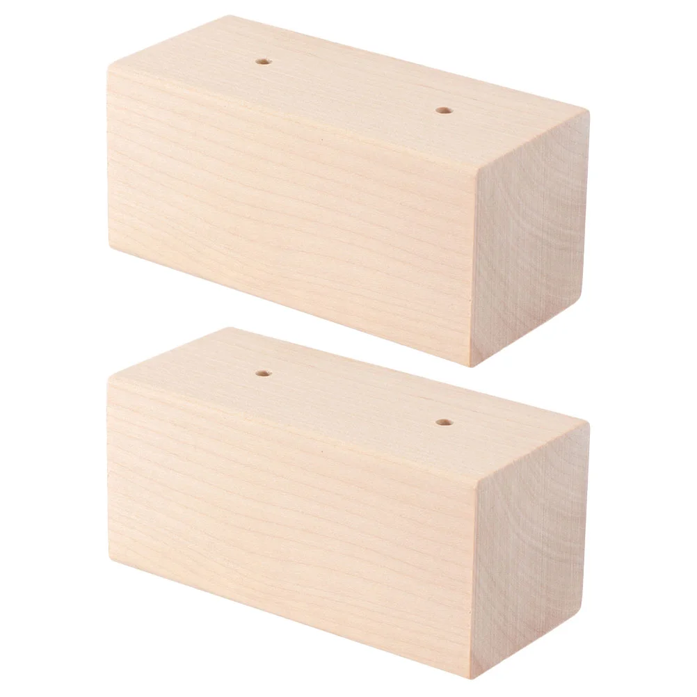 2 Pcs Mounting Base Decor Wood Decorated Decorating Table Tool Baking Carving Flower Nail Wooden Stand