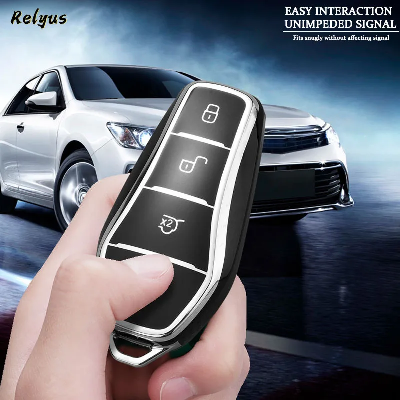BYD 아토 3 송 플러스 씰 한 EV 돌핀 친 플러스 U DMI용 TPU 자동차 키 케이스, 부드럽고 투명한 보호 키 커버 액세서리