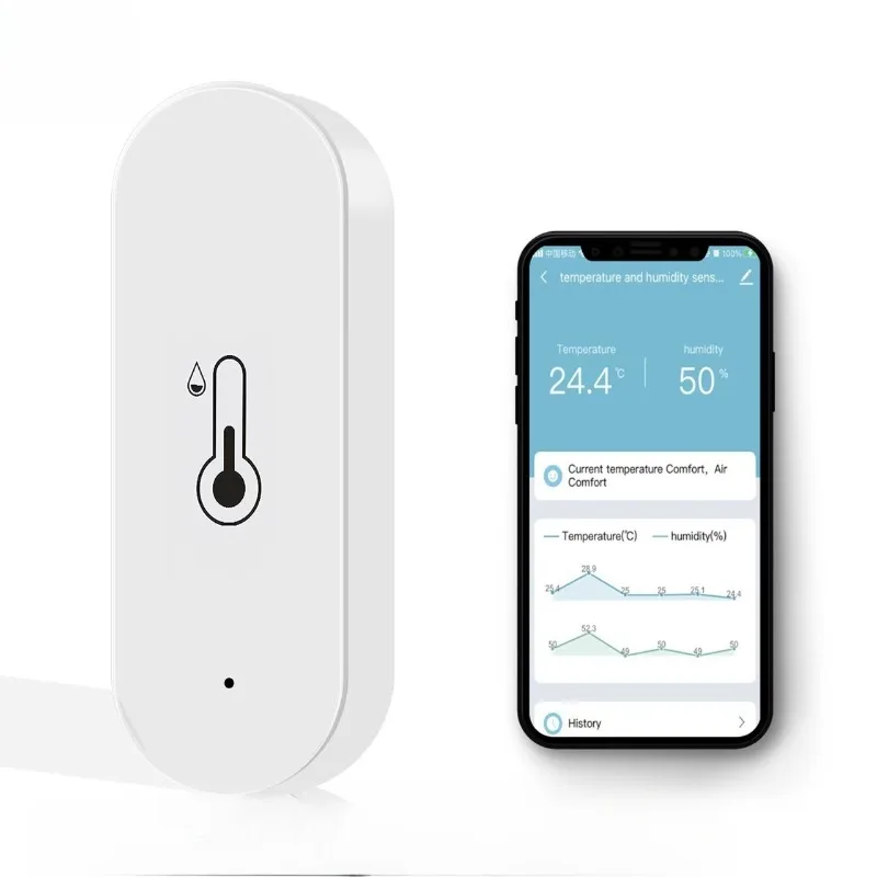 

Wifi intelligent temperature and humidity sensing detector, household indoor wireless WIFI temperature and humidity sensor