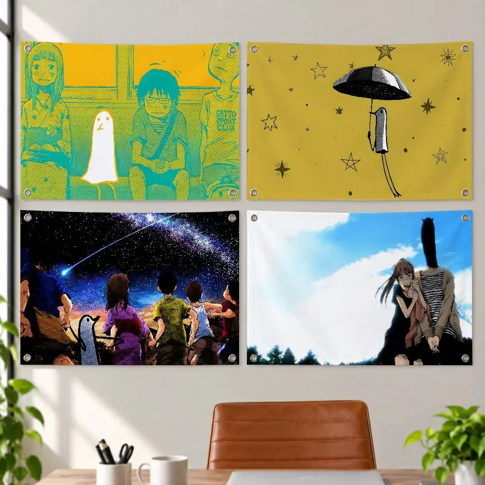 Anime Goodnight Punpun Aesthetic Wall Tapestry Flag Printed Wall Hanging Living Room Party Outdoor Decor