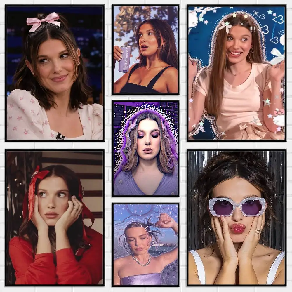Millie Bobby Brown Poster Versatile HD Waterproof Wall Art Self-Adhesive Decor for Any Space