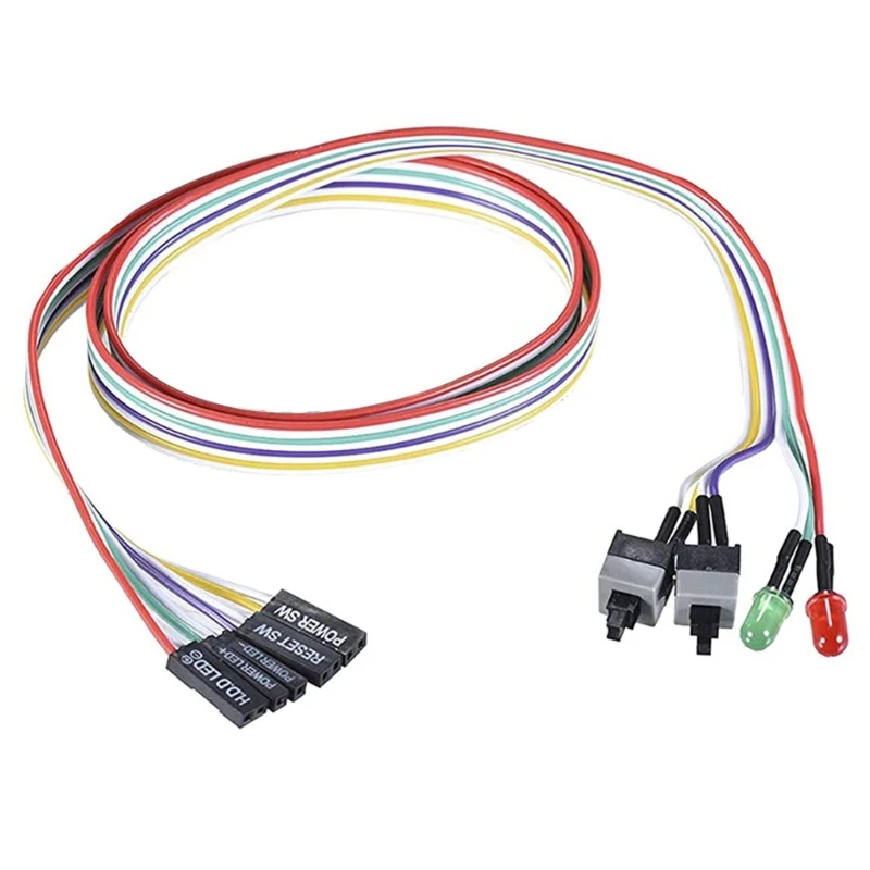 PC Power Button Switches Cable With LED 26inch Case Front Bezel Wire for Desktop Motherboards