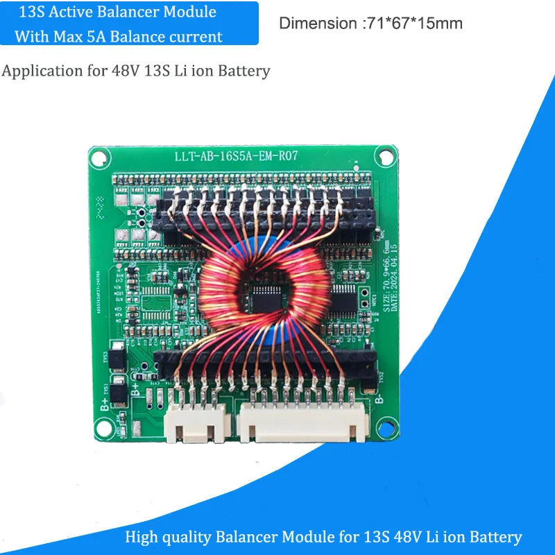 

13S active Balancer for 48V Li ion Battery Equalizer with Max 5A Balance current with high quality performance