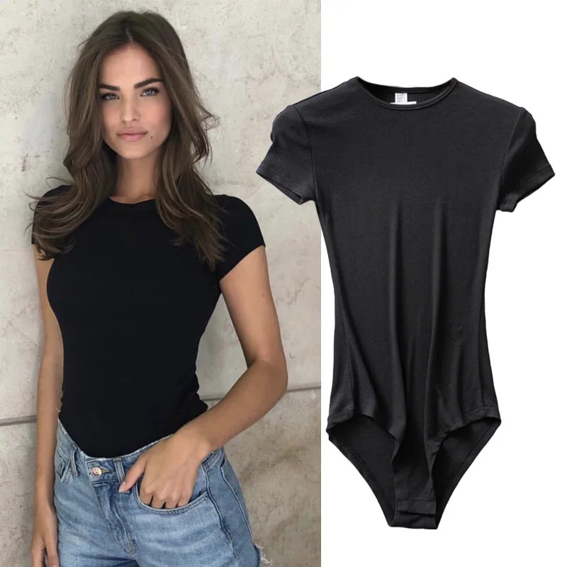 Lato Casual Playsuit kobiety body Ropa Mujer dół stałe cienkie kombinezony Sexy kombinezon typu Bodycon odzież damska Macacao Feminino