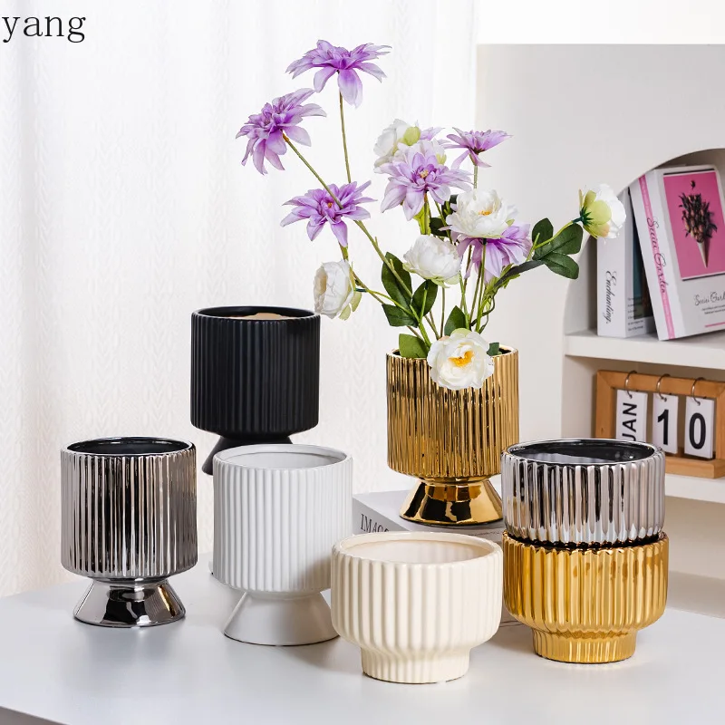 CX light luxury high sense pot ceramic potted plant cream wind simple ornament