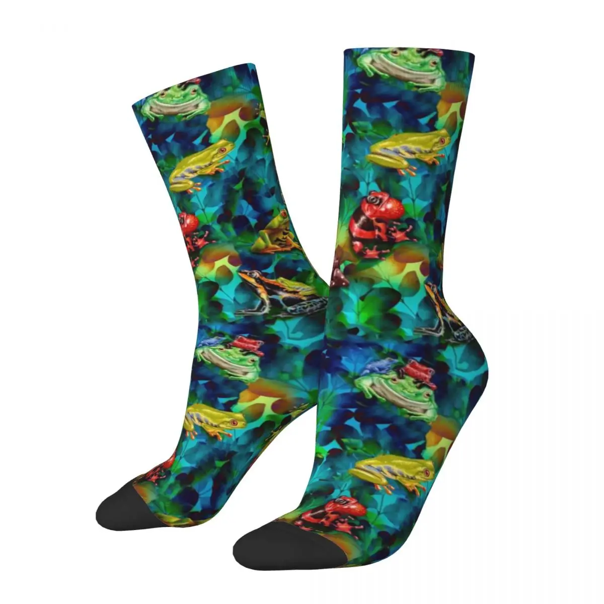 Colorful Frog Art Socks Winter Cute Frogs Trending Animal Stockings Retro Female Quality Socks Printed Climbing Non Slip Socks