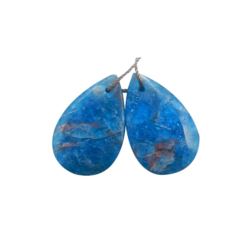 Boucles d'oreilles goutte d'eau en cristal bleu naturel ATen, perles pour bijoux exécutifs, boucle d'oreille bricolage à la mode, pierre semi-précieuse, 26x16x4mm, 6g