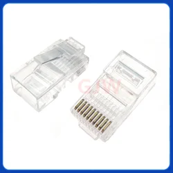 20pcs 10P10C RJ45 RJ48 RJ50 Cat5E UTP Ethernet Connector Network Modular Crystal Plug 10-Pin Network Cable Connector