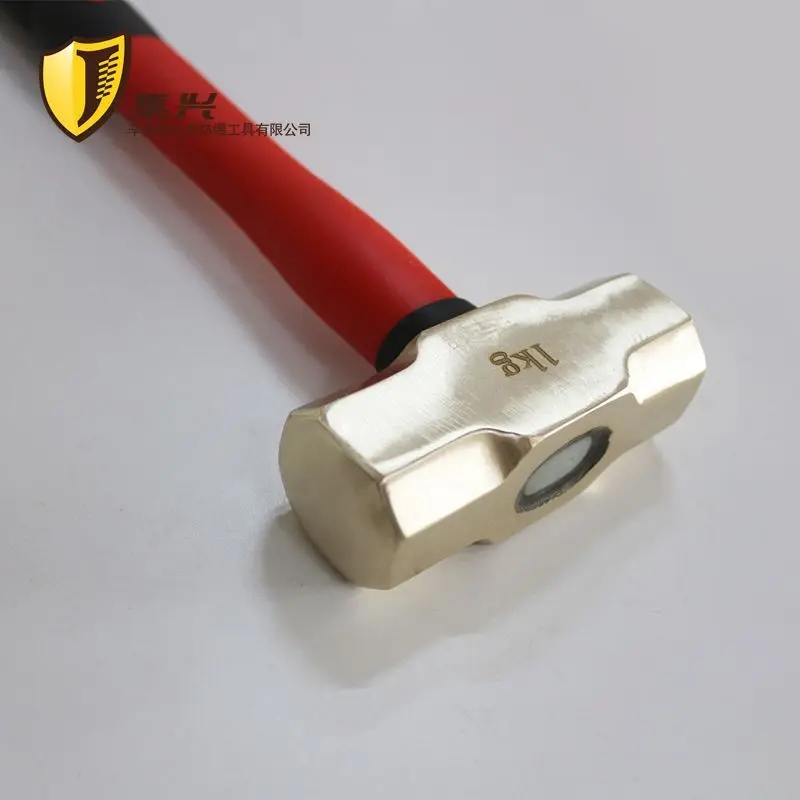 1kg brass octagonal hammer with plastic handle, brass hammer, large hammer, copper hammer/hammer